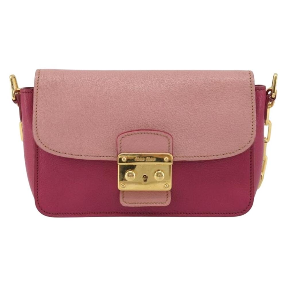 Miu Miu Leather Shoulder Bag Pink